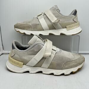 Sorel Shoes Womens 8 Kinetic Lite Strap Dove Gray Suede NL3520 Sneakers